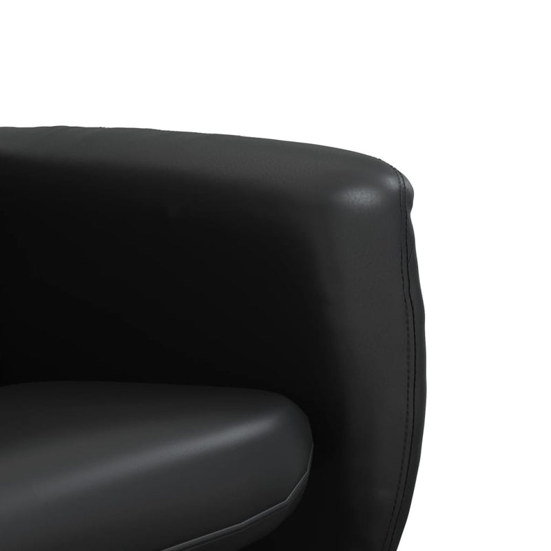 Fauteuil inclinable avec repose-pied noir similicuir