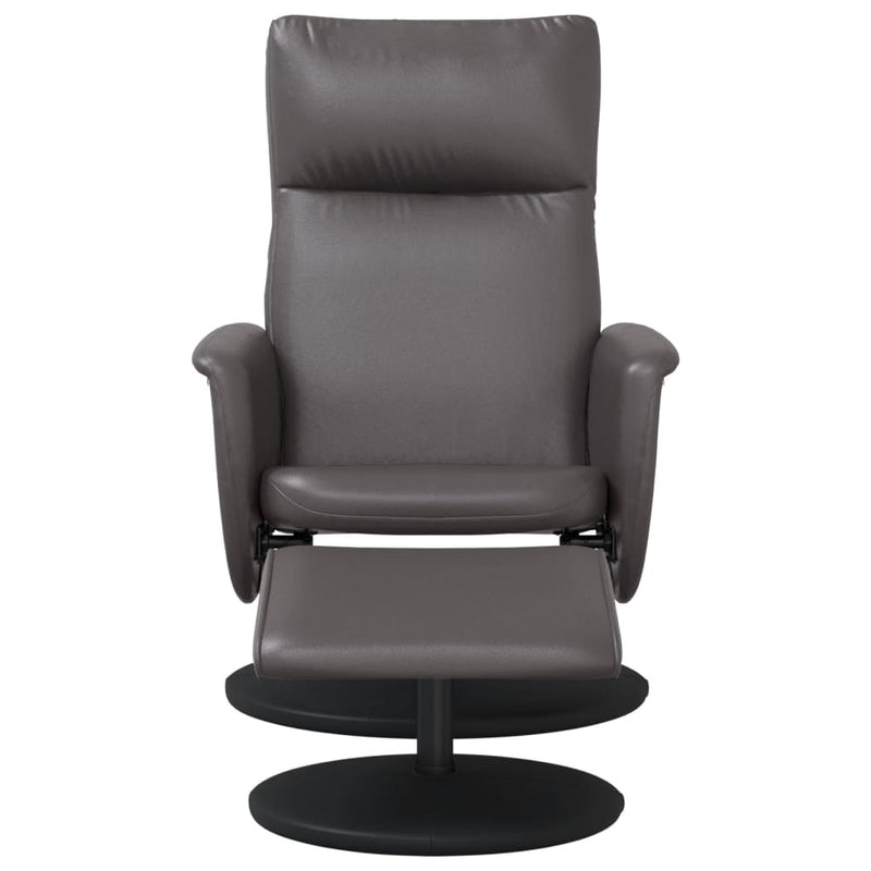 Fauteuil inclinable avec repose-pied gris similicuir