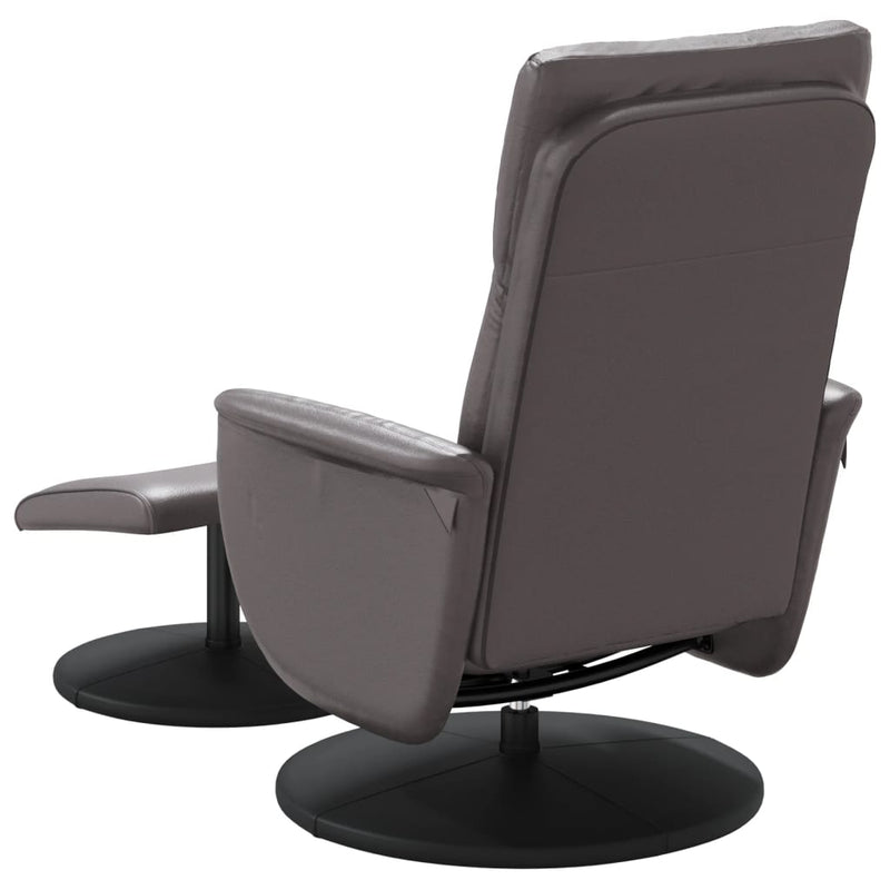 Fauteuil inclinable avec repose-pied gris similicuir