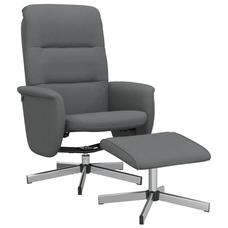 Fauteuil inclinable avec repose-pied gris foncé tissu