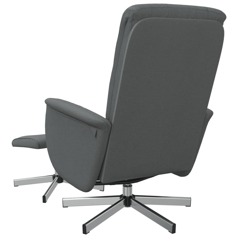 Fauteuil inclinable avec repose-pied gris foncé tissu