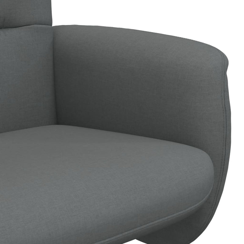 Fauteuil inclinable avec repose-pied gris foncé tissu