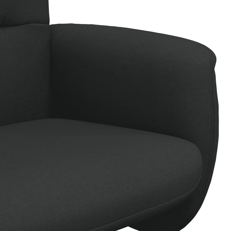 Fauteuil inclinable avec repose-pied noir tissu