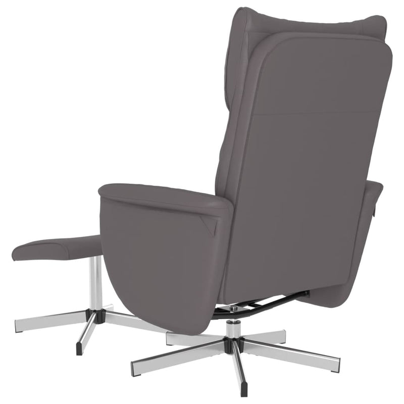 Fauteuil inclinable avec repose-pied gris similicuir