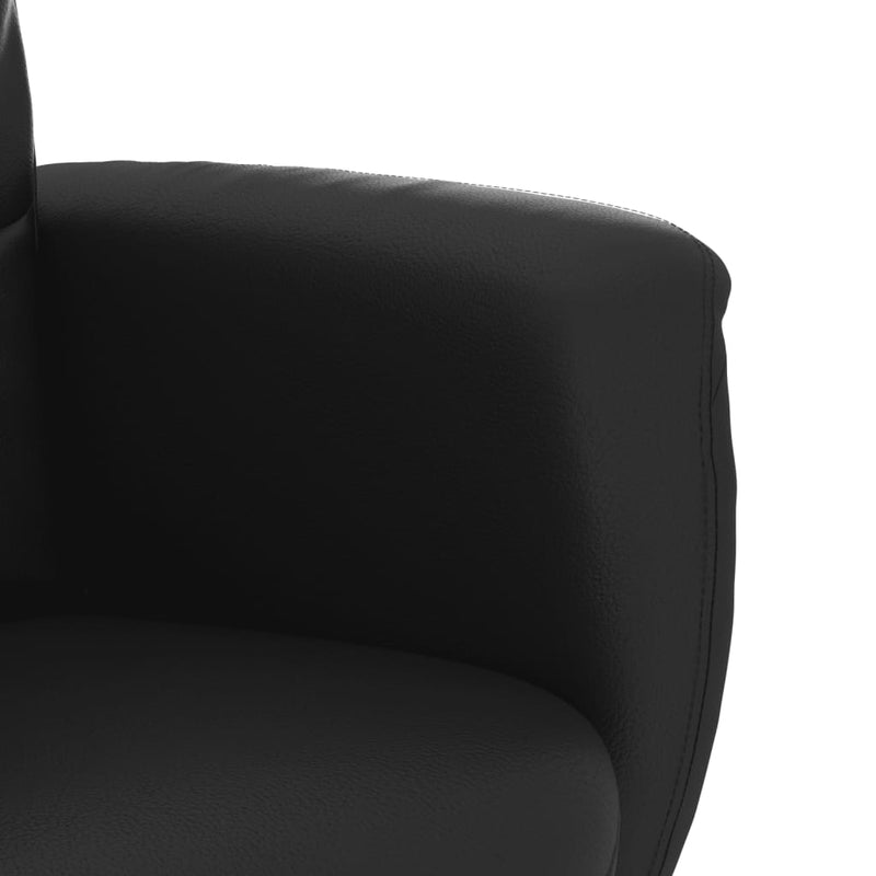 Fauteuil inclinable avec repose-pied noir similicuir