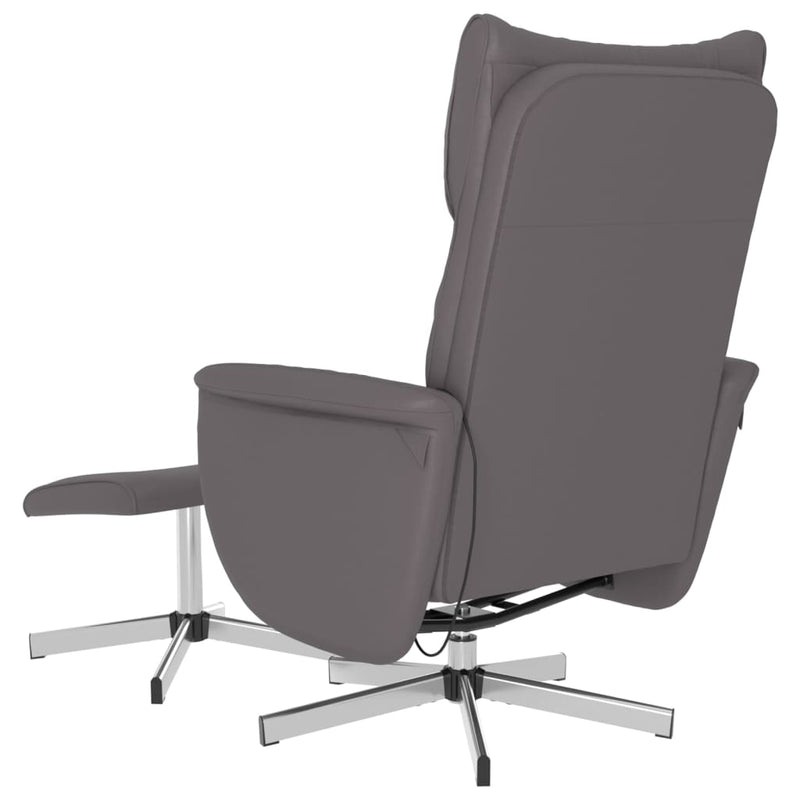 Fauteuil inclinable de massage avec repose-pied gris similicuir