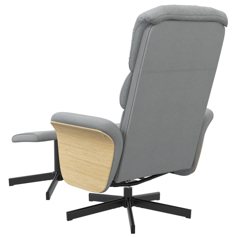 Fauteuil inclinable avec repose-pied gris clair tissu