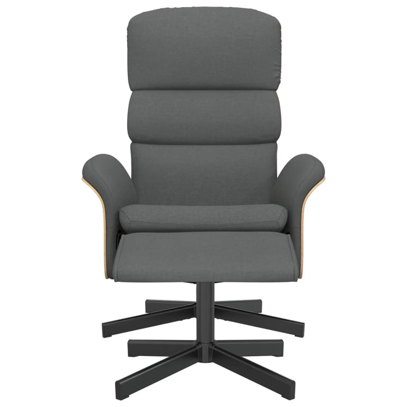 Fauteuil inclinable avec repose-pied gris foncé tissu