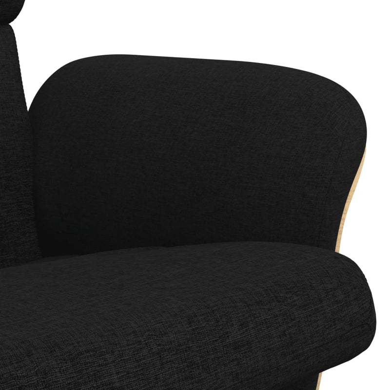 Fauteuil inclinable avec repose-pied noir tissu