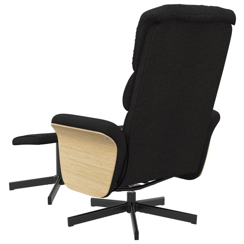 Fauteuil de massage inclinable avec repose-pied noir tissu