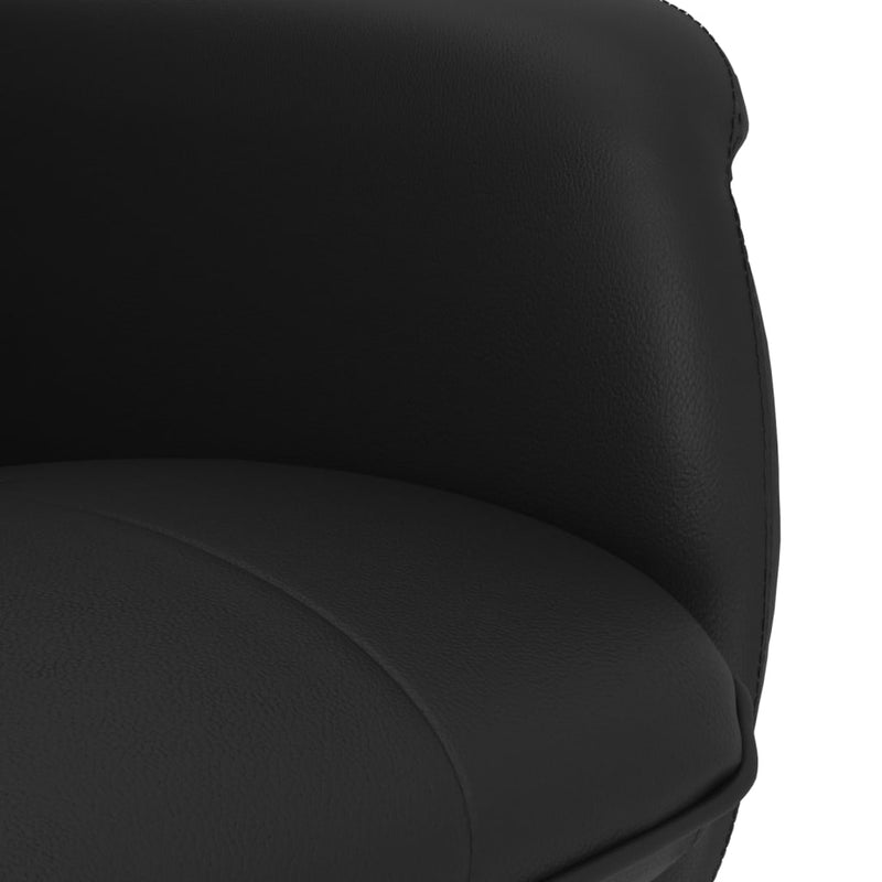 Fauteuil inclinable avec repose-pied noir similicuir