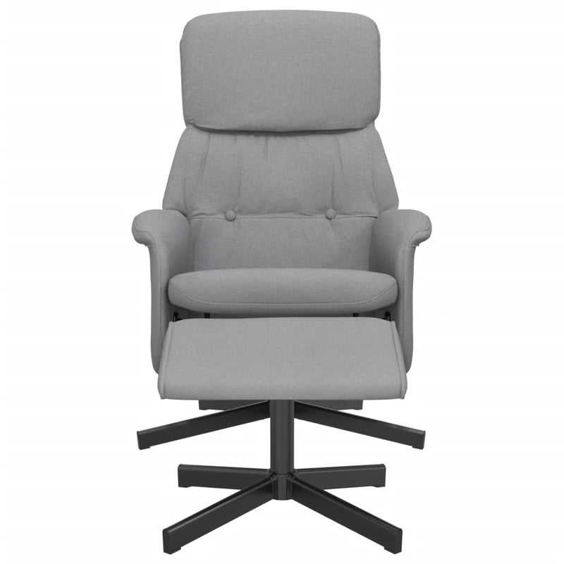 Fauteuil inclinable avec repose-pied gris clair tissu