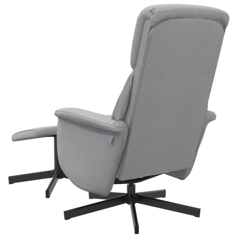 Fauteuil inclinable avec repose-pied gris clair tissu