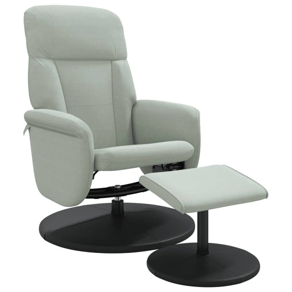 Fauteuil inclinable avec repose-pied gris clair velours