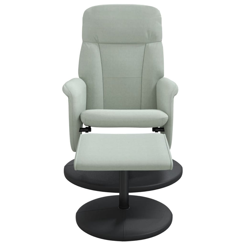 Fauteuil inclinable avec repose-pied gris clair velours