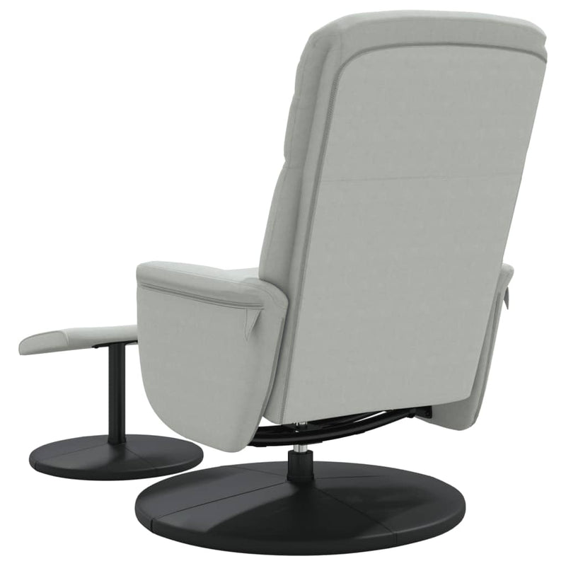 Fauteuil inclinable avec repose-pied gris clair velours