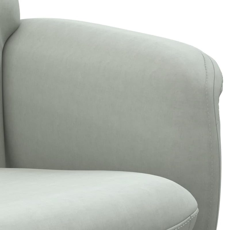 Fauteuil inclinable avec repose-pied gris clair velours