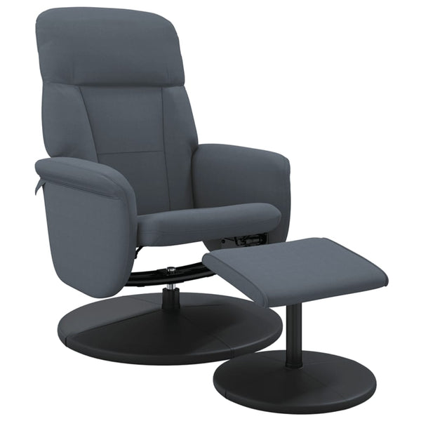 Fauteuil inclinable avec repose-pied gris foncé velours