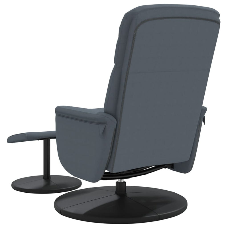 Fauteuil inclinable avec repose-pied gris foncé velours