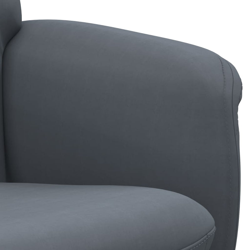 Fauteuil inclinable avec repose-pied gris foncé velours