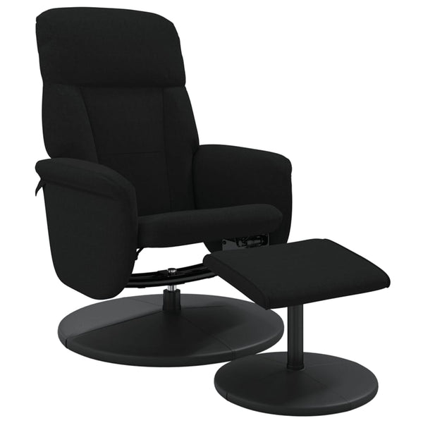 Fauteuil inclinable avec repose-pied noir velours