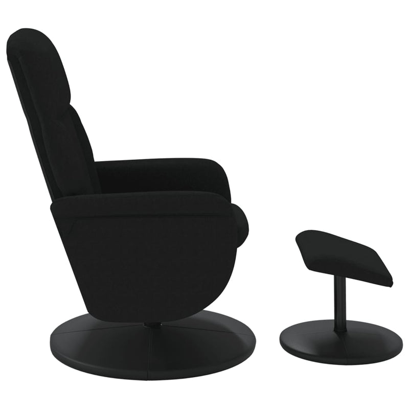 Fauteuil inclinable avec repose-pied noir velours