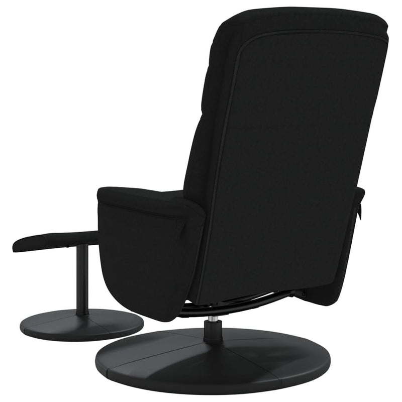 Fauteuil inclinable avec repose-pied noir velours