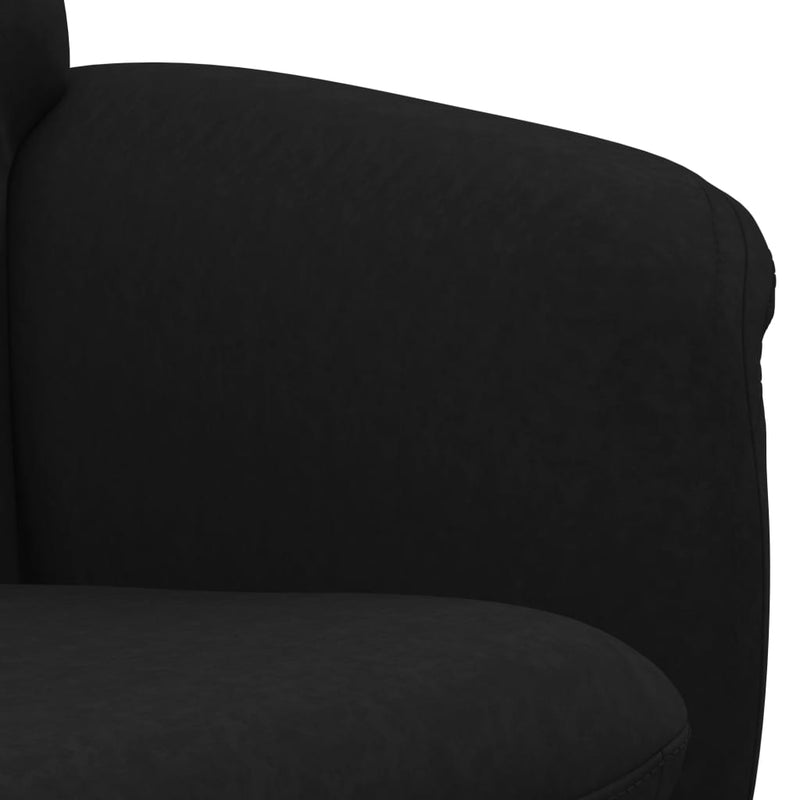 Fauteuil inclinable avec repose-pied noir velours