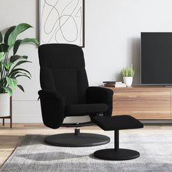 Fauteuil inclinable avec repose-pied noir velours