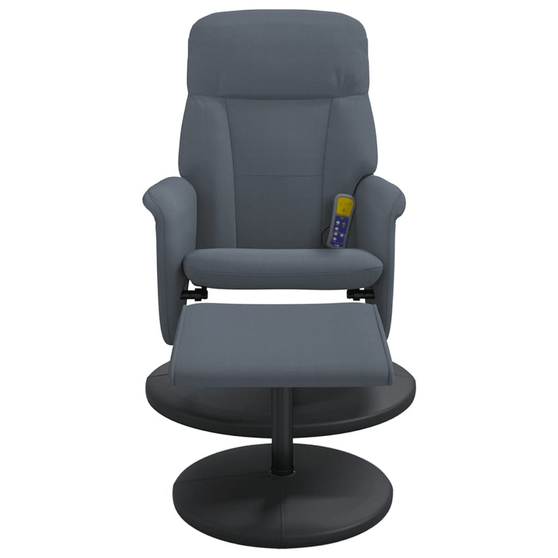 Fauteuil de massage inclinable repose-pied gris foncé velours