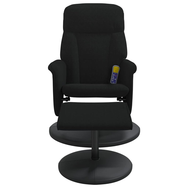 Fauteuil de massage inclinable avec repose-pied noir velours