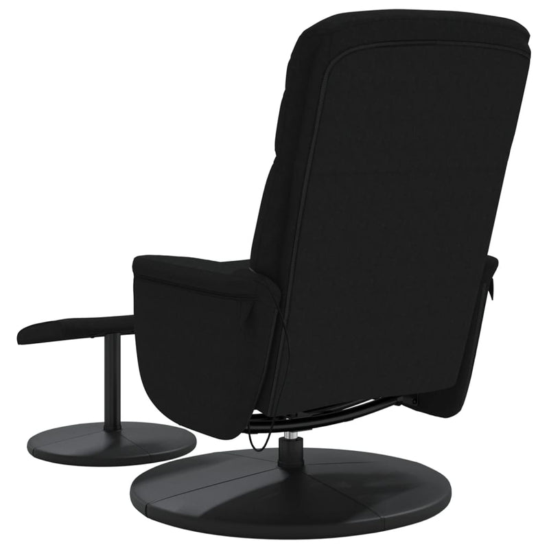 Fauteuil de massage inclinable avec repose-pied noir velours