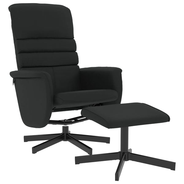 Fauteuil inclinable avec repose-pied noir similicuir