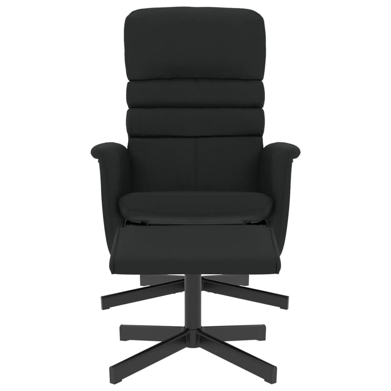 Fauteuil inclinable avec repose-pied noir similicuir