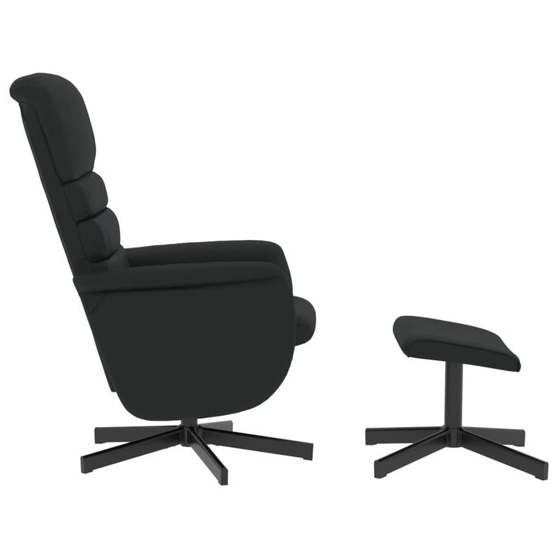 Fauteuil inclinable avec repose-pied noir similicuir