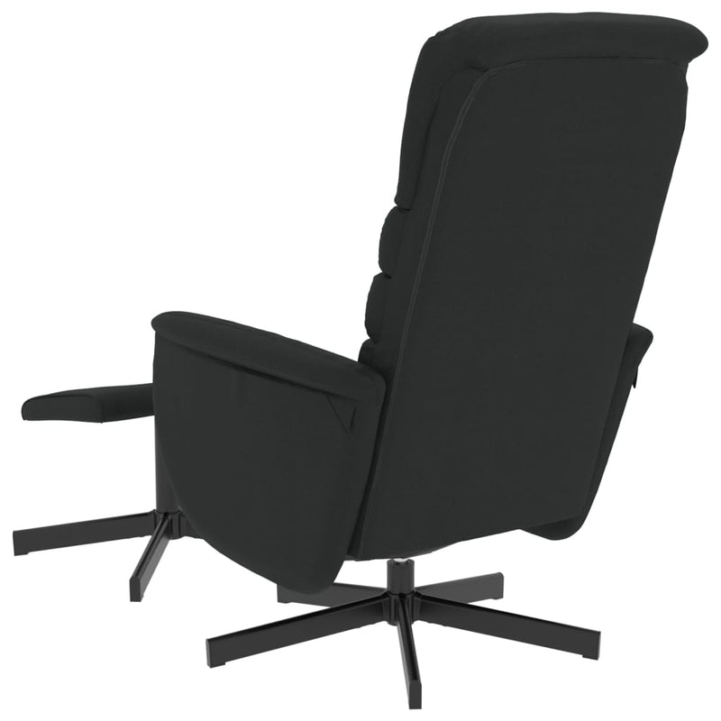 Fauteuil inclinable avec repose-pied noir similicuir