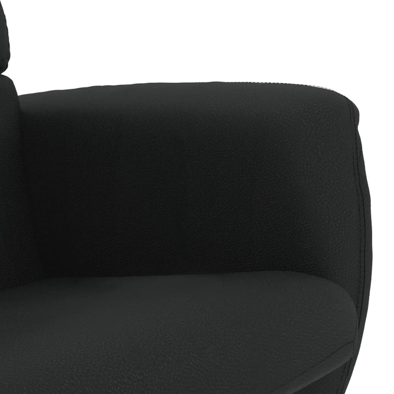 Fauteuil inclinable avec repose-pied noir similicuir