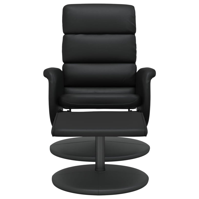 Fauteuil inclinable avec repose-pied noir similicuir