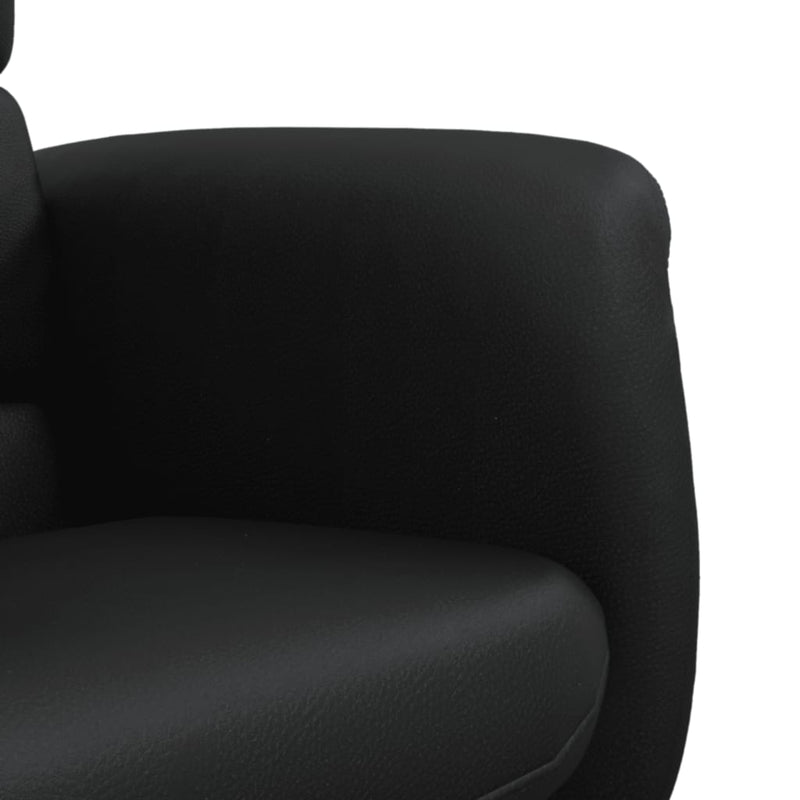 Fauteuil inclinable avec repose-pied noir similicuir