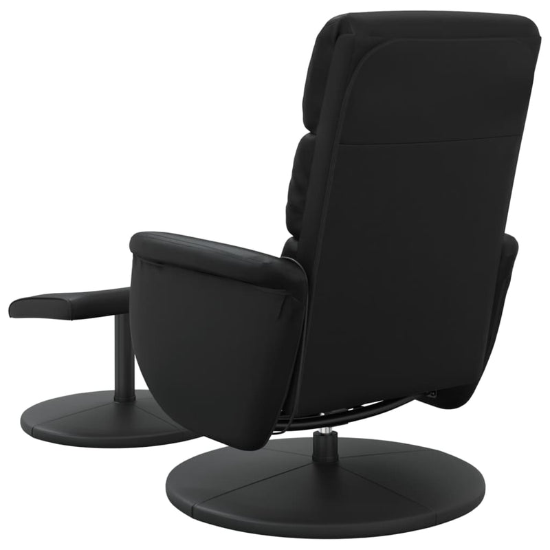 Fauteuil inclinable de massage avec repose-pied noir similicuir