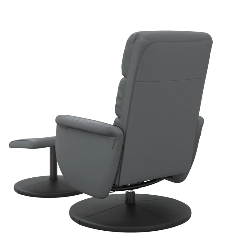 Fauteuil inclinable de massage avec repose-pied gris similicuir