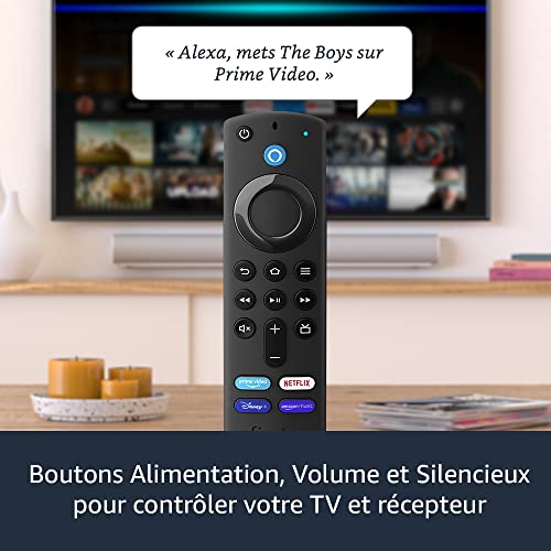 Amazon Fire TV Stick avec télécommande vocale Alexa (avec boutons de contrôle de la TV) | Appareil de streaming HD