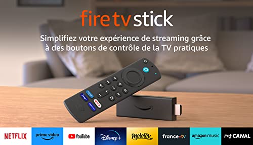 Amazon Fire TV Stick avec télécommande vocale Alexa (avec boutons de contrôle de la TV) | Appareil de streaming HD