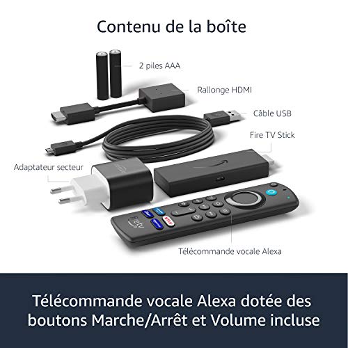 Amazon Fire TV Stick avec télécommande vocale Alexa (avec boutons de contrôle de la TV) | Appareil de streaming HD